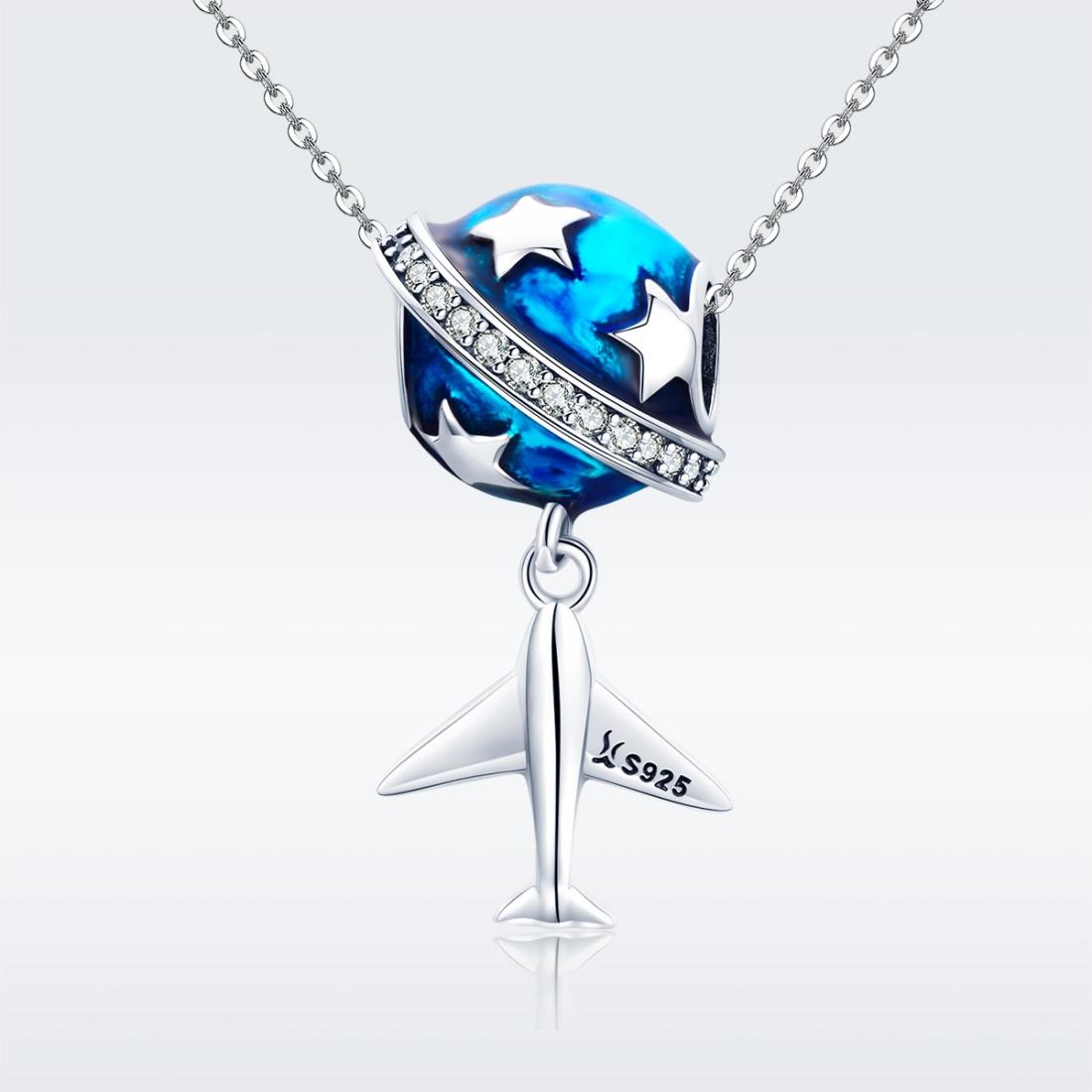 925 Sterling Silver Travel Dream Airplane Oil Drip Bead