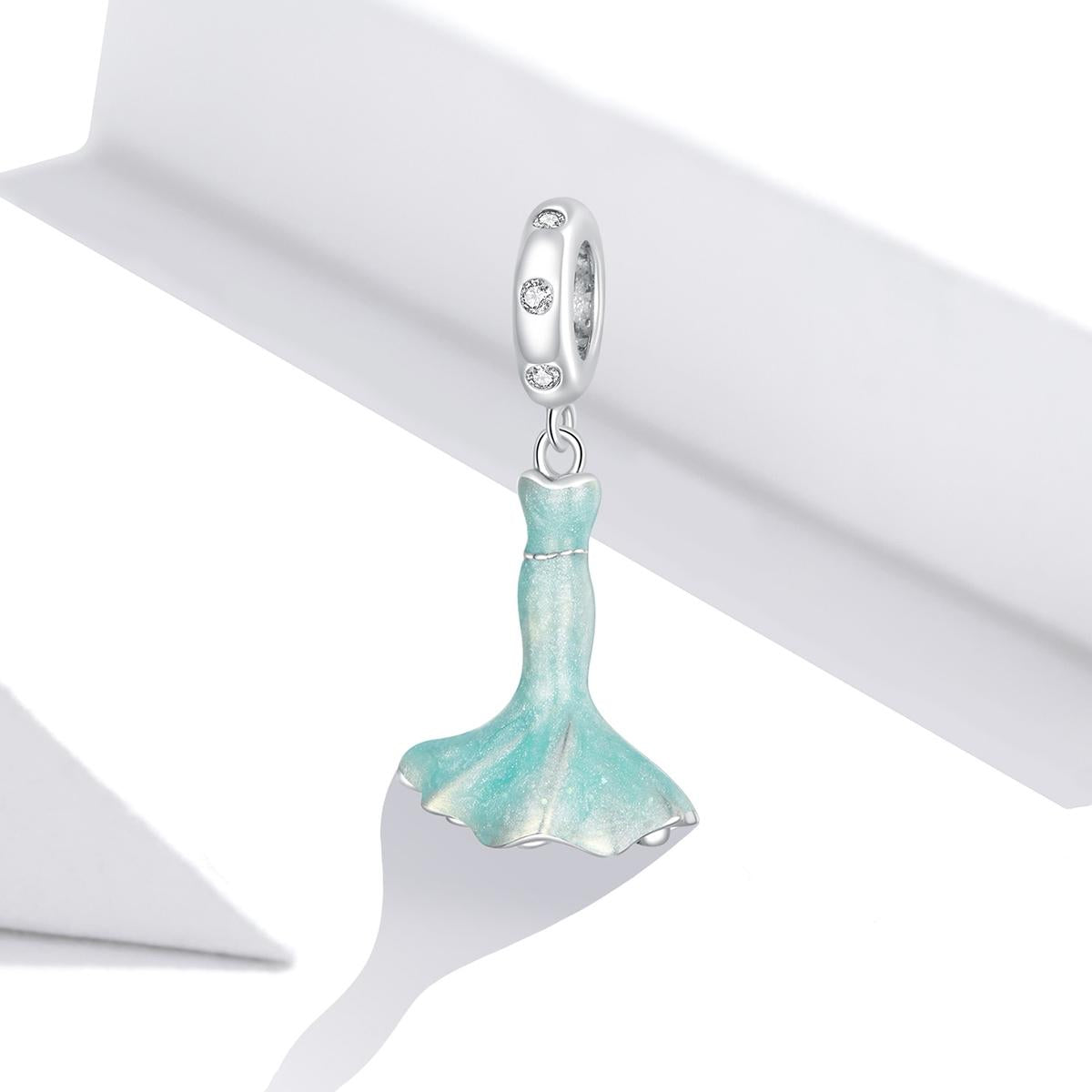 925 Sterling Silver Mermaid Skirt Pendant For Diy Bracelet Or Necklace