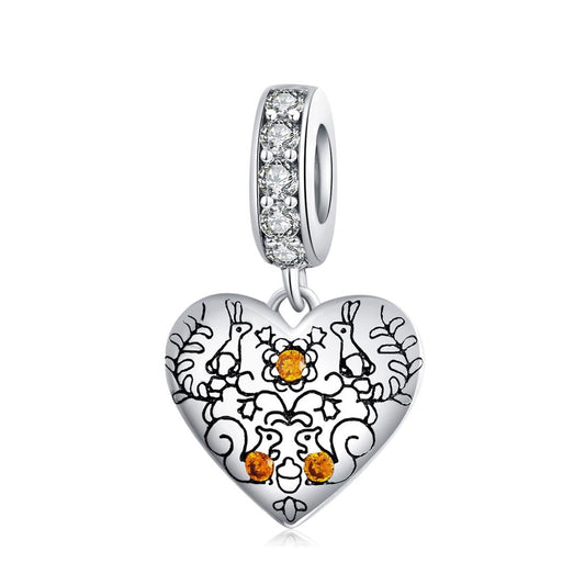 925 Sterling Silver Pine Cone Squirrel Pendant Diy Bracelet / Necklace