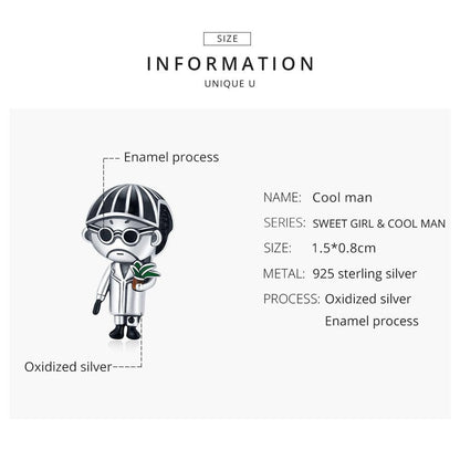 925 Sterling Silver Uncle Bead For Diy Bracelets & Necklaces