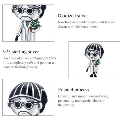 925 Sterling Silver Uncle Bead For Diy Bracelets & Necklaces