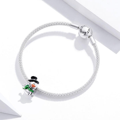 925 Sterling Silver Snowman Beads For Diy Bracelets & Necklaces