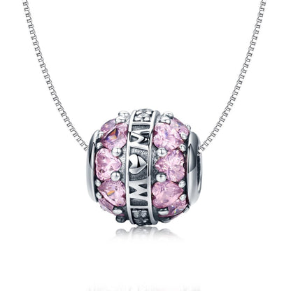 925 Sterling Silver Love Beads Pendant For Diy Bracelets & Necklaces