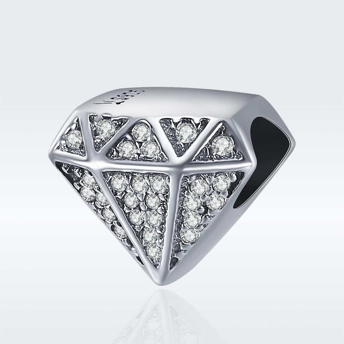 925 Sterling Silver Love Diamond Beads For Diy Bracelet