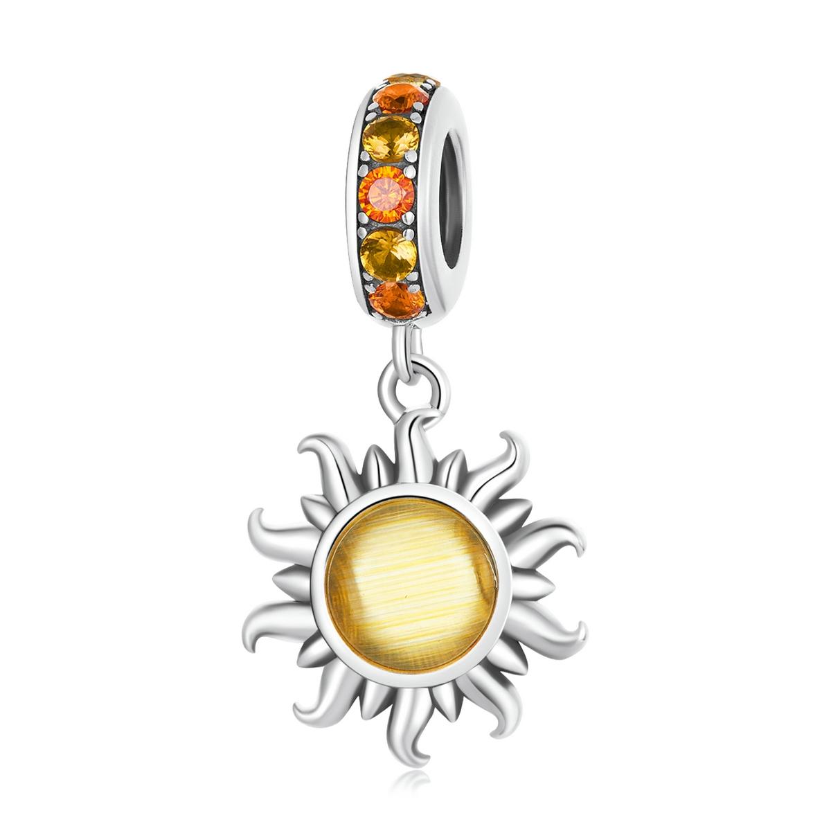 925 Sterling Silver Sun Pendant For Diy Bracelets & Necklaces