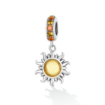 925 Sterling Silver Sun Pendant For Diy Bracelets & Necklaces