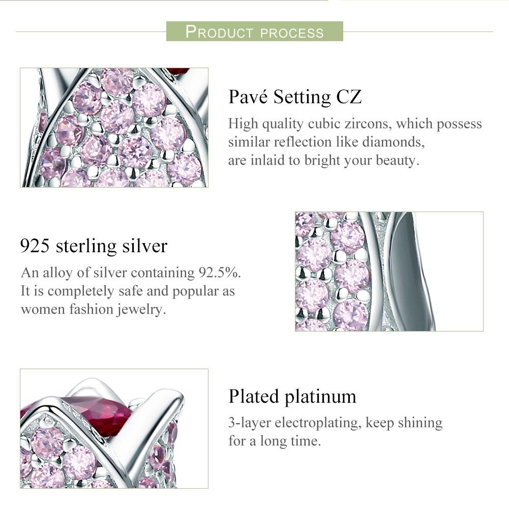 925 Sterling Silver Tulip Bead Bracelet Charm