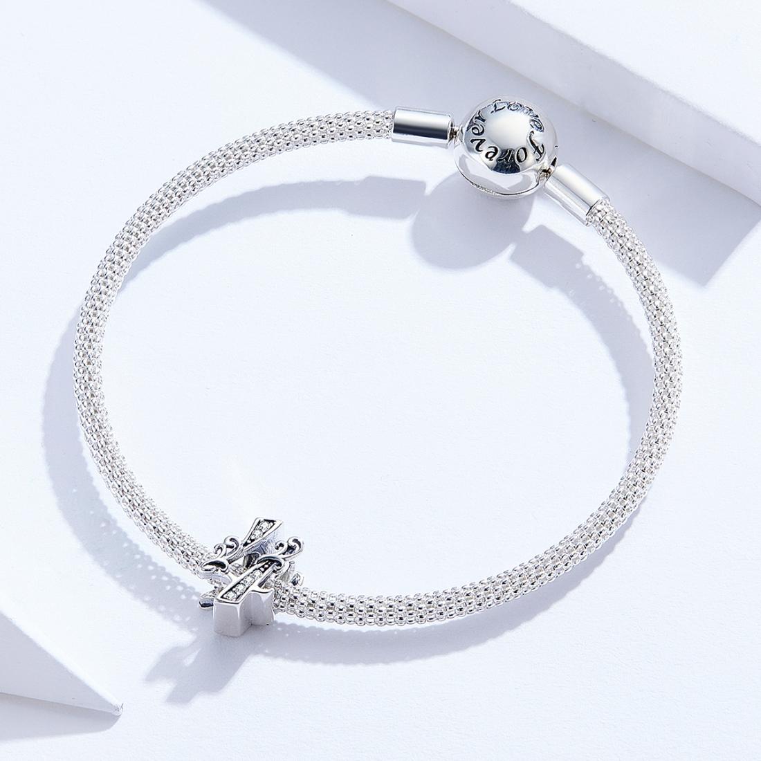 925 Sterling Silver Relief Number Series 0 9 Beads For Diy Bracelets And Necklaces Style - 4