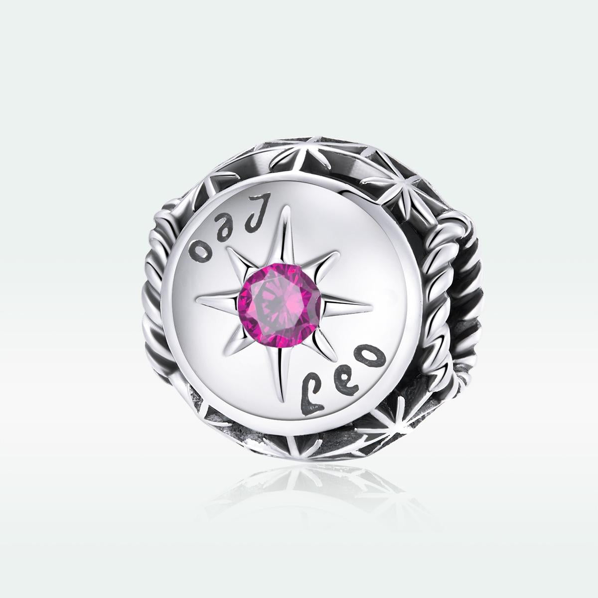 925 Sterling Silver Zodiac Zircon Bead Bracelet / Necklace Set Leo Style - Leo