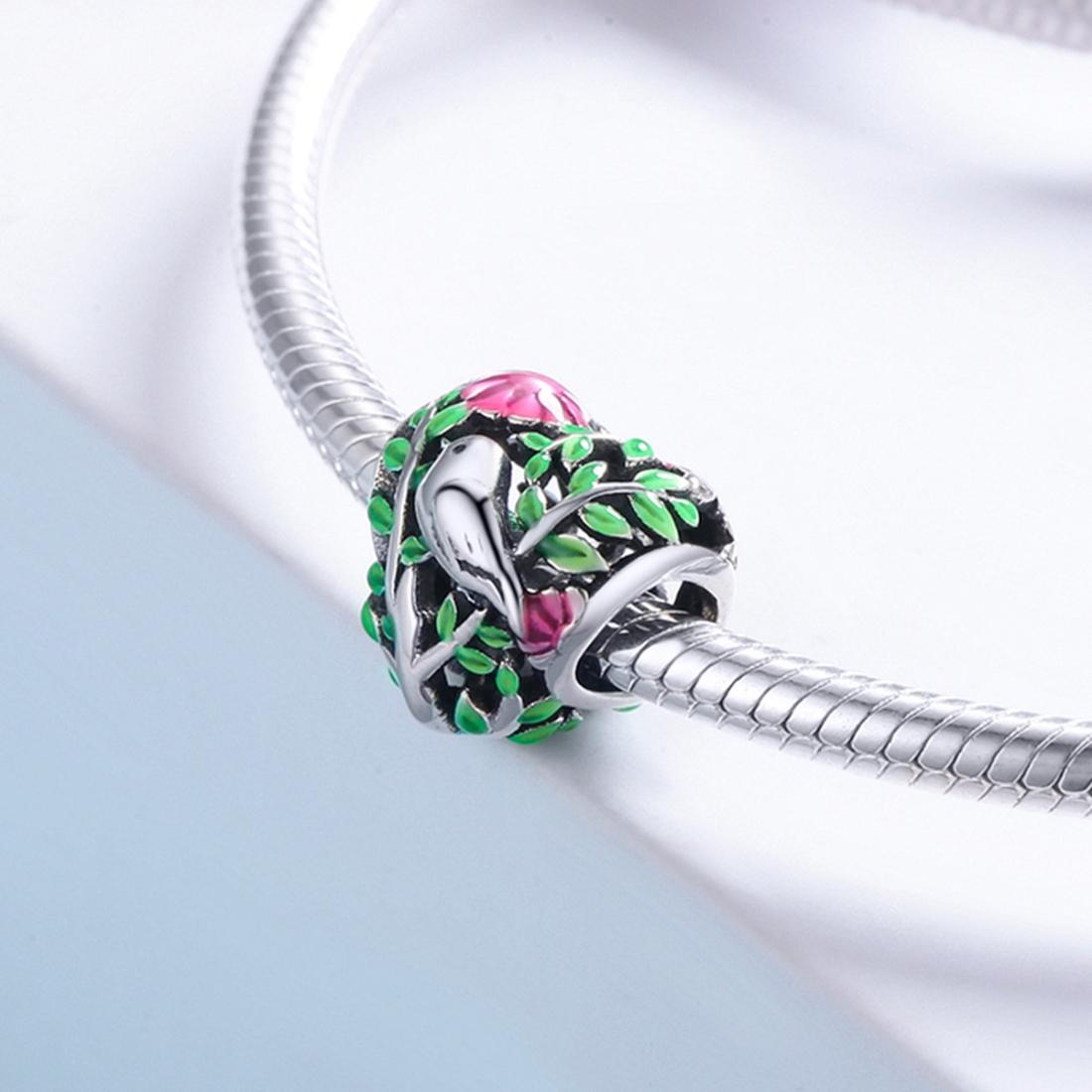 925 Sterling Silver Bird Charm Bead For Bracelets & Necklaces