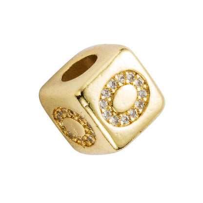 Brass Micro Inlaid Couple Red String Diy Bracelet English Letter Beads Style - O