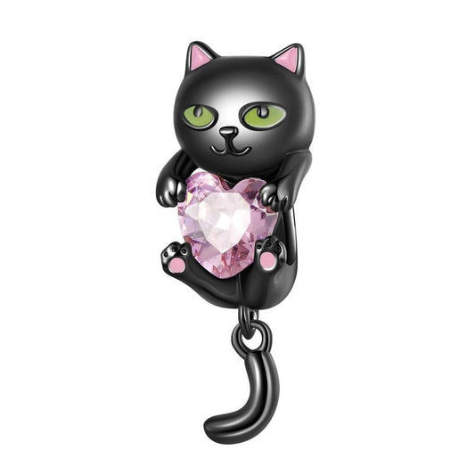 925 Sterling Silver Diy Black Cat Bracelet Bead