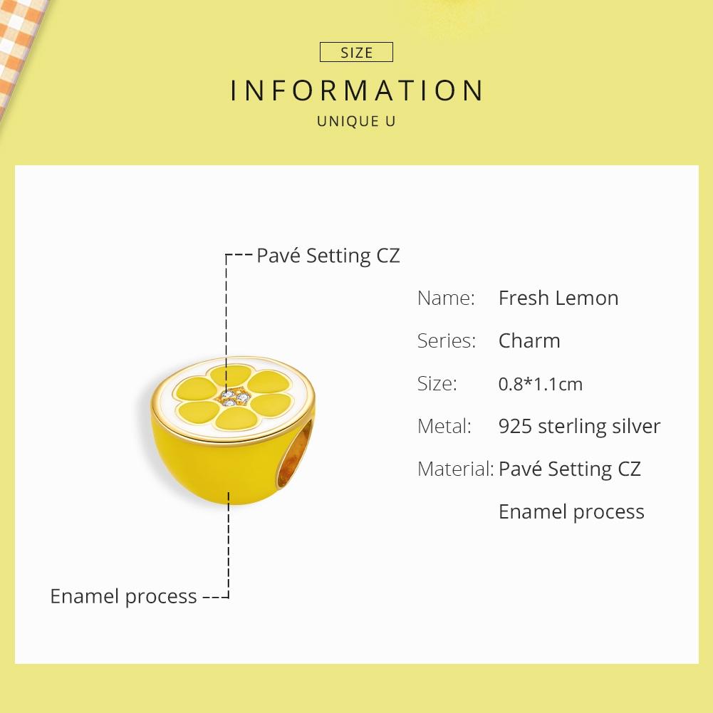 925 Sterling Silver Lemon Bead Bracelet / Necklace Accessory