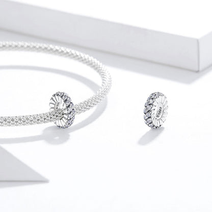 925 Sterling Silver Sparkling Winter Zircon Beads For Diy Bracelets & Necklaces