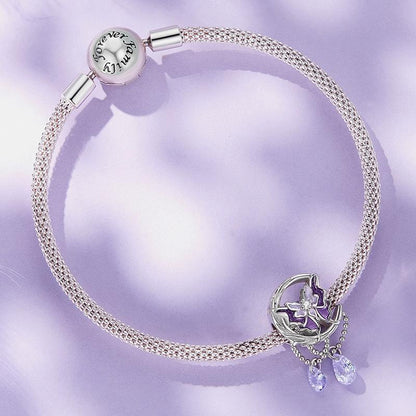 925 Sterling Silver Moon Butterfly Pendant Necklace