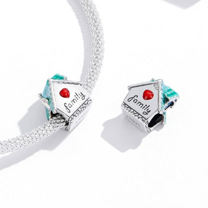 925 Sterling Silver Small House Beads For Diy Bracelets & Necklaces