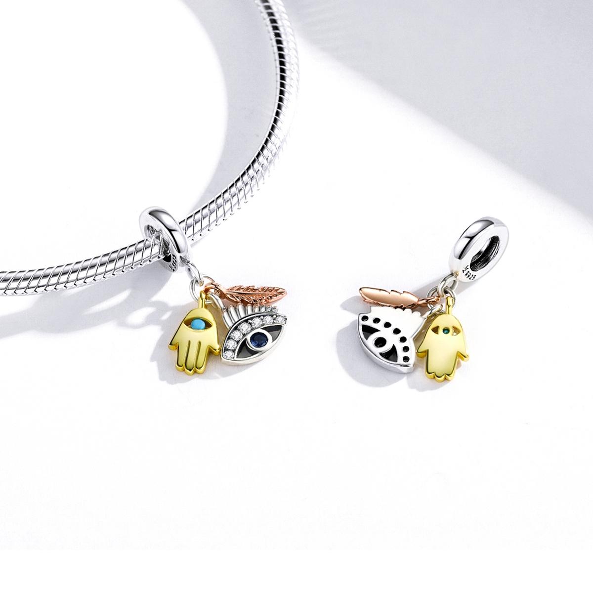 925 Sterling Silver Feather Pendant For Diy Bracelets & Necklaces