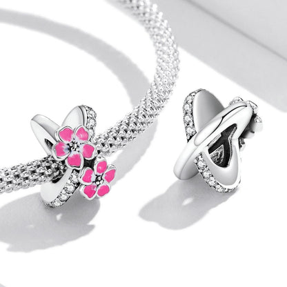 925 Sterling Silver Flower Bead Bracelet & Necklace Set