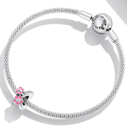 925 Sterling Silver Flower Bead Bracelet & Necklace Set