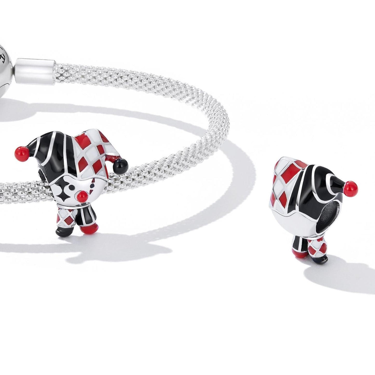 925 Sterling Silver Poker Clown Beads For Diy Bracelets & Necklaces