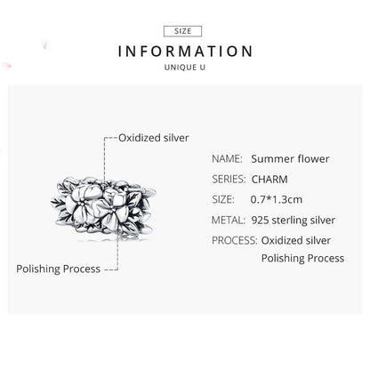 925 Sterling Silver Flower Bead Bracelet & Necklace Set