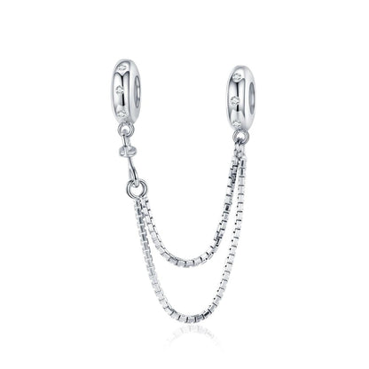 925 Sterling Silver Simple Safety Chain For Diy Bracelets