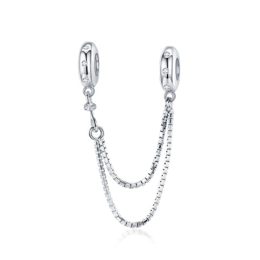 925 Sterling Silver Simple Safety Chain For Diy Bracelets