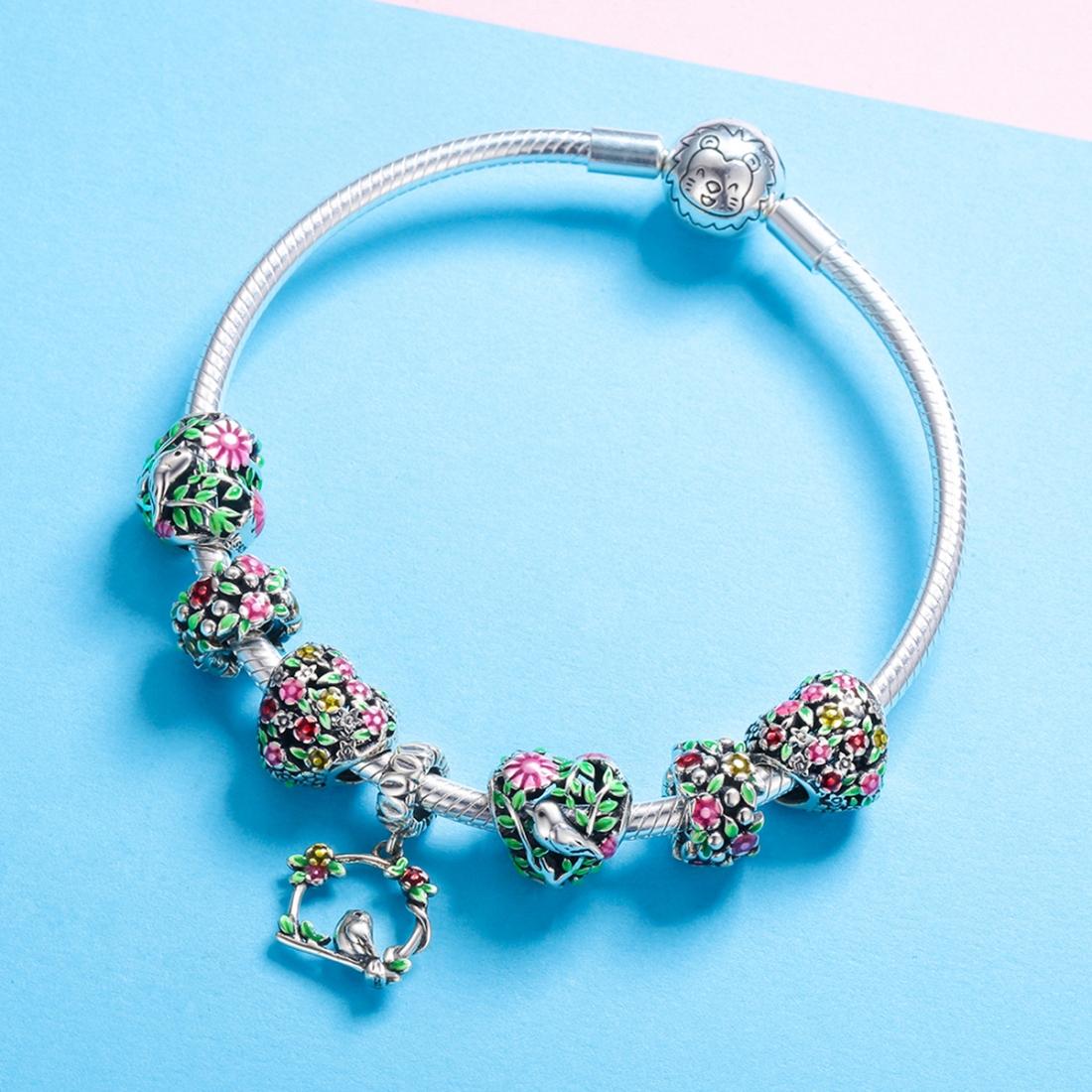 925 Sterling Silver Floral Valley Beads For Diy Bracelets & Necklaces