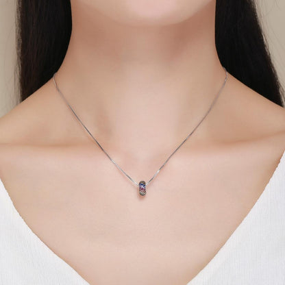 925 Sterling Silver Rainbow Diamond Bead Pendant For Diy Bracelets And Necklaces