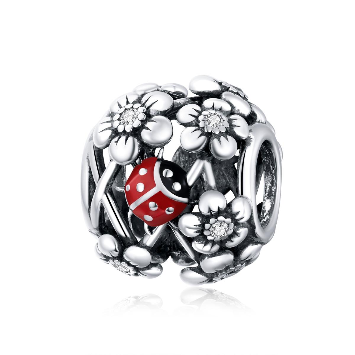 925 Sterling Silver Ladybug Beads For Diy Bracelets & Necklaces