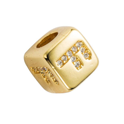 Brass Micro Inlaid Couple Red String Diy Bracelet English Letter Beads Style - F