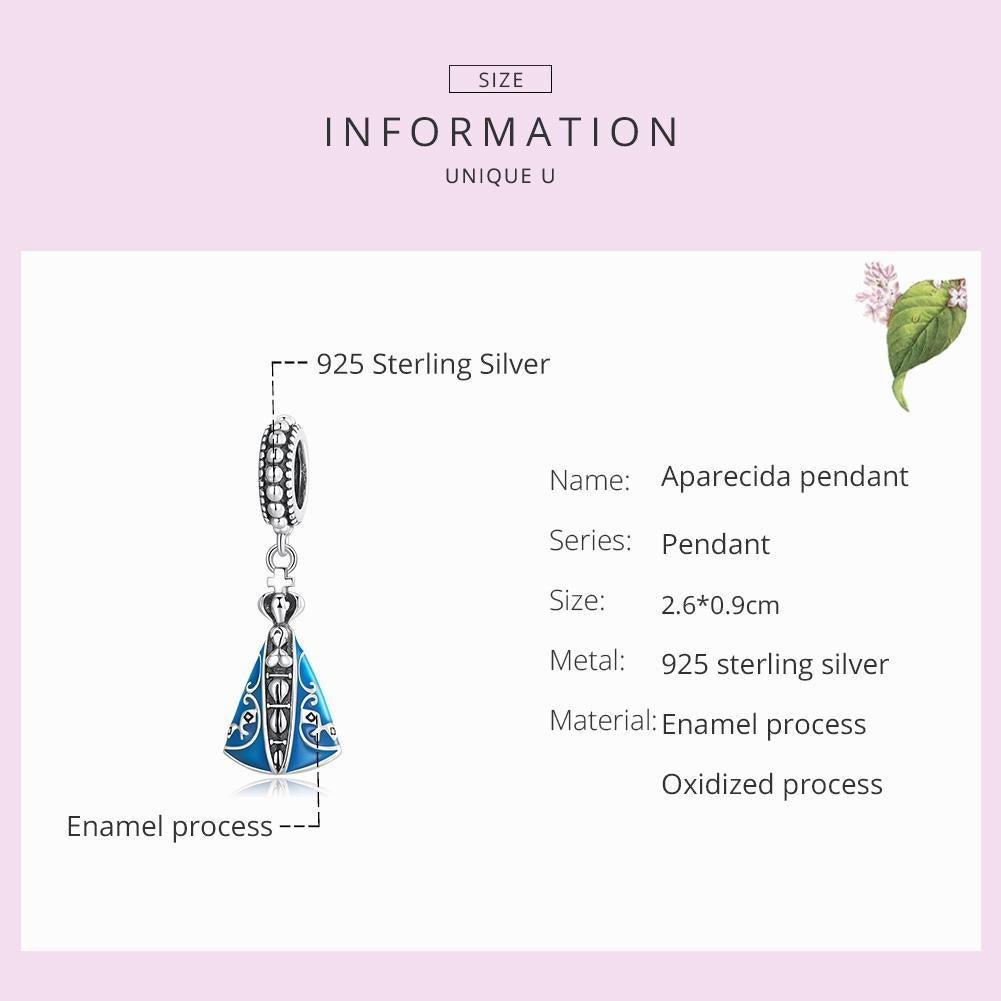 925 Sterling Silver Virgin Pendant For Diy Bracelets & Necklaces