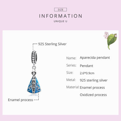 925 Sterling Silver Virgin Pendant For Diy Bracelets & Necklaces