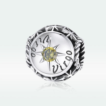 925 Sterling Silver Zodiac Zircon Bead Bracelet / Necklace Set Virgo Style - Virgo