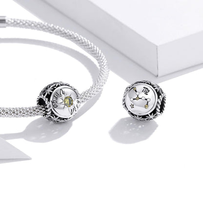 925 Sterling Silver Zodiac Zircon Bead Bracelet / Necklace Set Virgo Style - Virgo