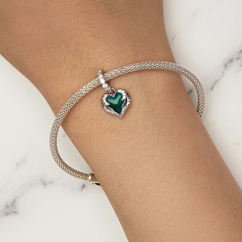 925 Sterling Silver Temperature Sensitive Heart Pendant For Jewelry