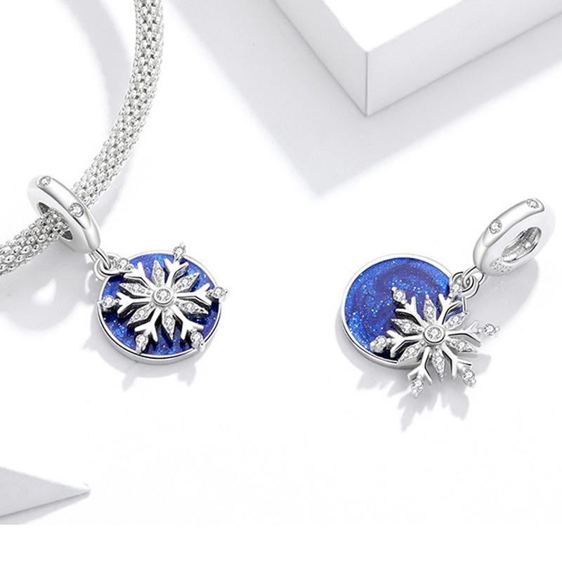 925 Sterling Silver Winter Snowflake Diy Bracelet Bead