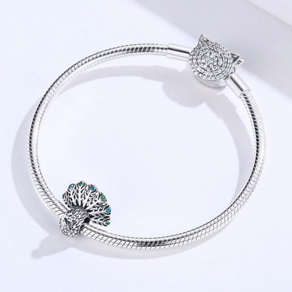 925 Sterling Silver Peacock Beaded Diy Bracelet