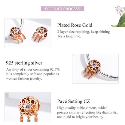 Rose Gold Plated Hollow Beads