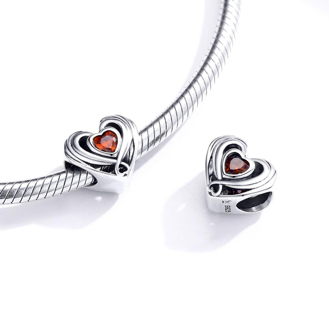 925 Sterling Silver Diy Heart Shaped Beads For Bracelets