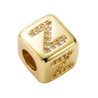 Brass Micro Inlaid Couple Red String Pull Diy Bracelet English Letter Beads Style - Z