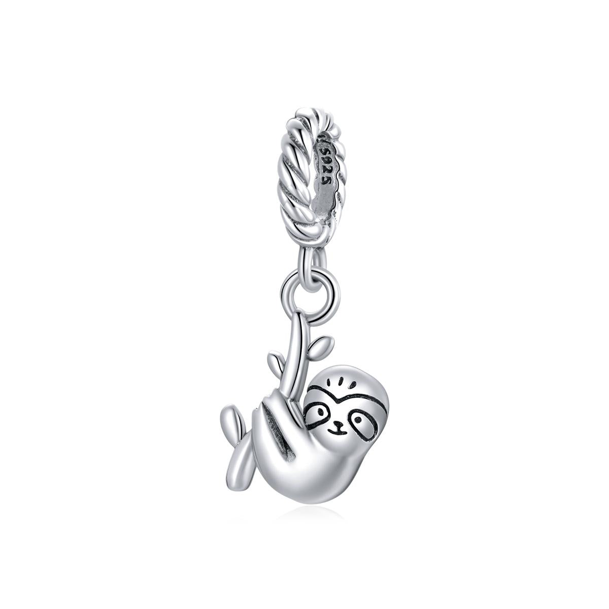 925 Sterling Silver Sloth Pendant For Diy Bracelets & Necklaces