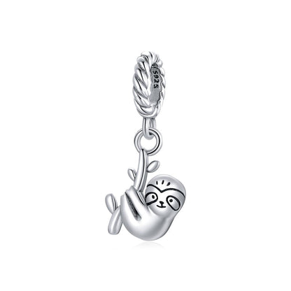 925 Sterling Silver Sloth Pendant For Diy Bracelets & Necklaces