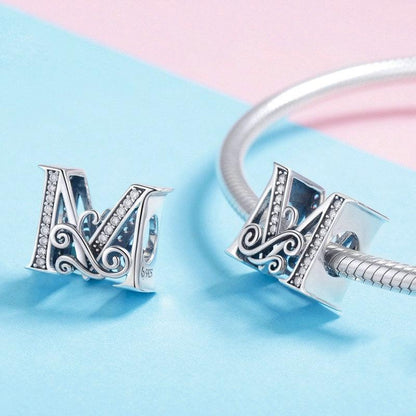 Diy Zircon Beaded Bracelet With 26 Letters Beads Style - Z