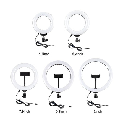 Live Broadcast Dual Phone Bracket with 1.1m Tripod & 6.2 Inch Led Ring Light Kit