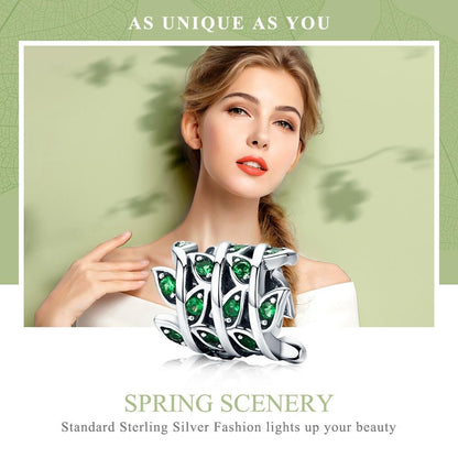 925 Sterling Silver Spring Scenery Bead Pendant