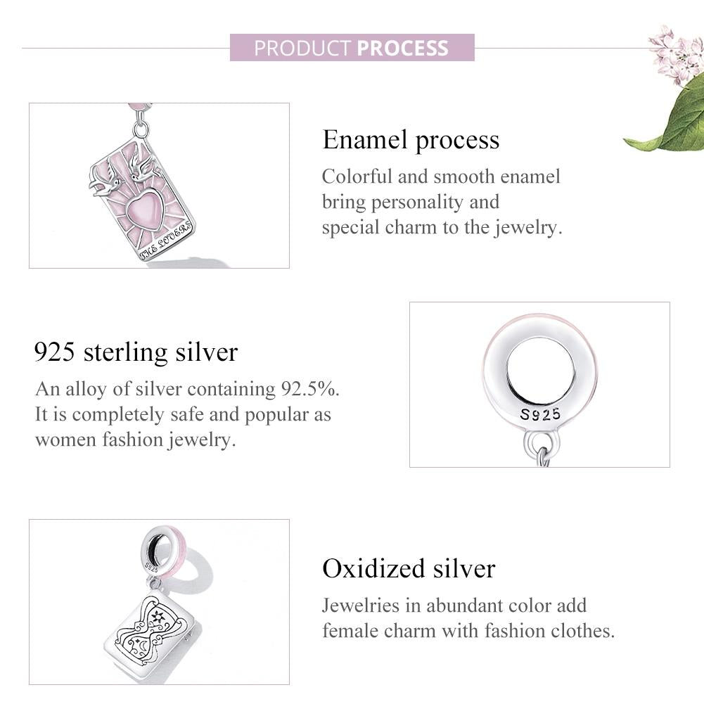 925 Sterling Silver Tarot Lover Pendant For Diy Bracelet Or Necklace