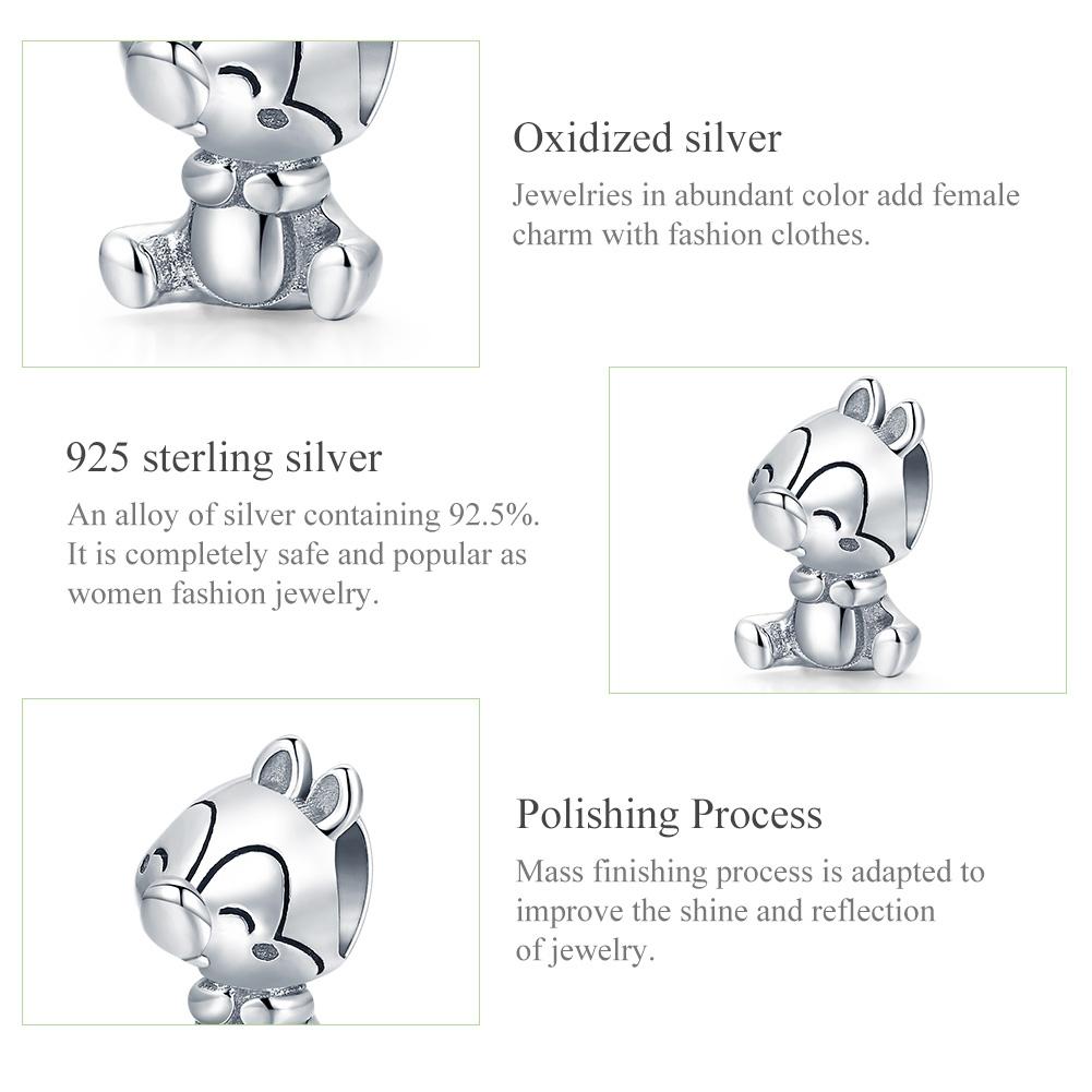925 Sterling Silver Squirrel Charm For Diy Bracelets & Necklaces