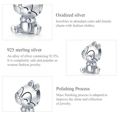 925 Sterling Silver Squirrel Charm For Diy Bracelets & Necklaces