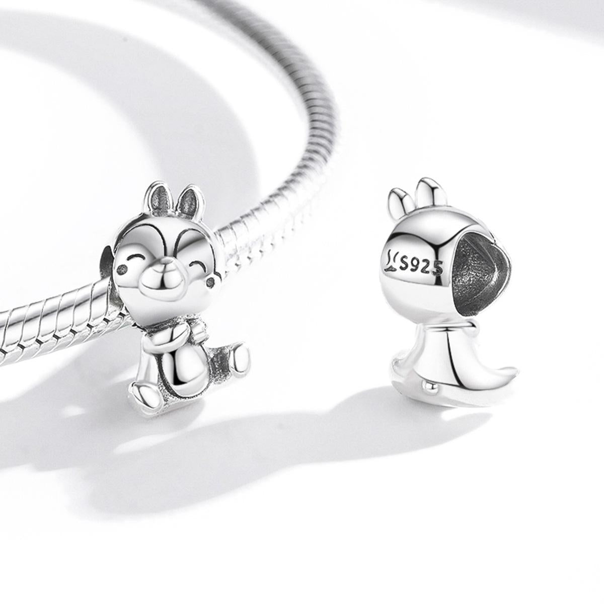 925 Sterling Silver Squirrel Charm For Diy Bracelets & Necklaces